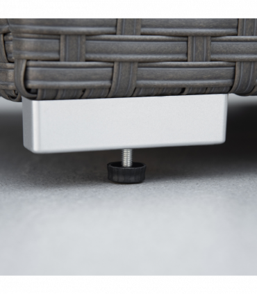 10 Pcs Rattan Sofa Set-Grey/Dusty Blue Cushion