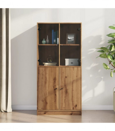vidaXL Highboard with Doors Artisian Oak 68x37x142 cm Engineered Wood