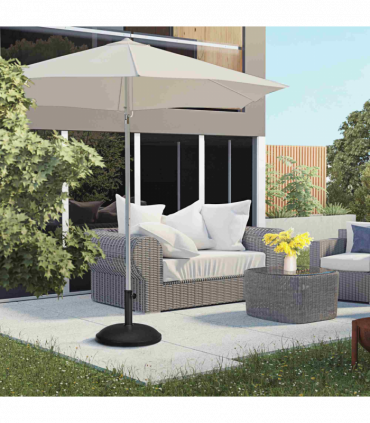 Umbrella Base-Black 50 x 37cm 25kg Round Cement Steel Plastic Stand