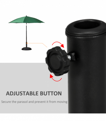 Umbrella Base-Black 50 x 37cm 25kg Round Cement Steel Plastic Stand