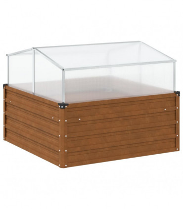 vidaXL Garden Planter with Green House Weathering Steel