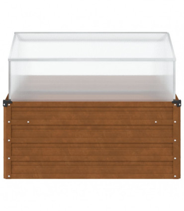 vidaXL Garden Planter with Green House Weathering Steel