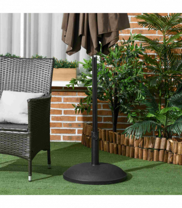 Umbrella Base-Black 50 x 37cm 25kg Round Cement Steel Plastic Stand