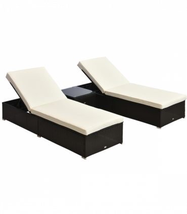 Rattan Lounger Set