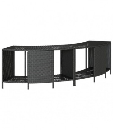vidaXL Storage Shelves for Hot Tub 2 pcs Black Poly Rattan