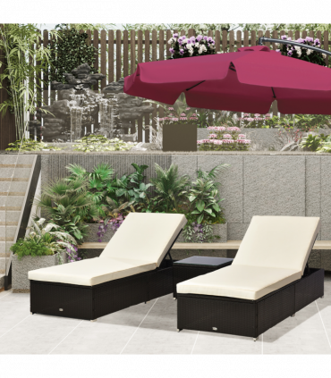Rattan Lounger Set