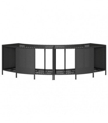 vidaXL Storage Shelves for Hot Tub 2 pcs Black Poly Rattan