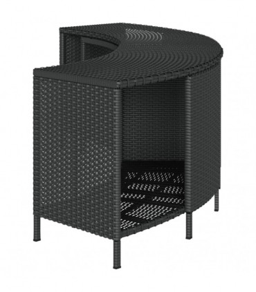 vidaXL Storage Shelves for Hot Tub 2 pcs Black Poly Rattan