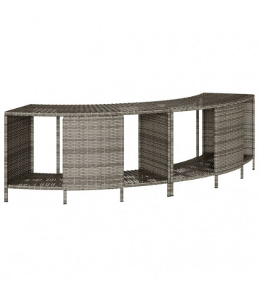 vidaXL Storage Shelves for Hot Tub 2 pcs Grey Poly Rattan