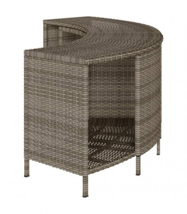 vidaXL Storage Shelves for Hot Tub 2 pcs Grey Poly Rattan