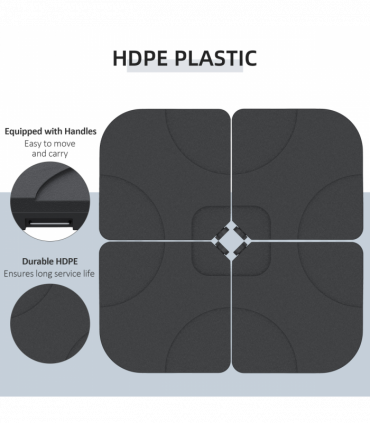 4 pc Heavy Duty Plastic Umbrella Weight Base-Black