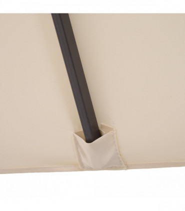 Garden Umbrella 4.6m Double-Sided Beige Metal Parasol Sun Umbrella