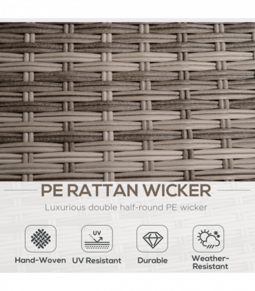  6-Seater Sofa & Coffee Table Rattan Outdoor Garden Furniture Set Grey