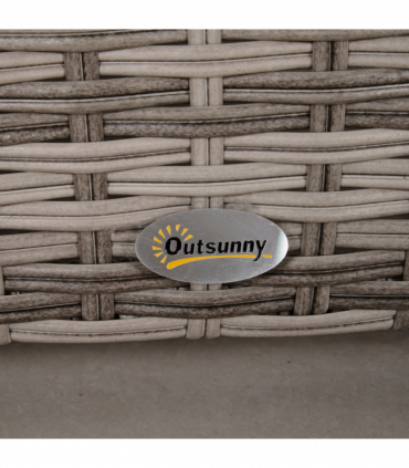  6-Seater Sofa & Coffee Table Rattan Outdoor Garden Furniture Set Grey