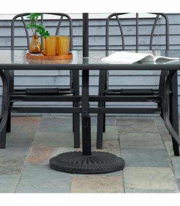 Cement Outdoor Garden Round Parasol Base Black