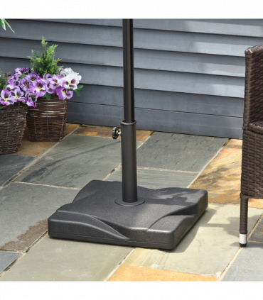 Garden Square Parasol Base Black Cement Outdoor 20kg 30mm 35mm 38mm 50.83cm
