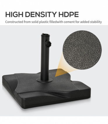 Garden Square Parasol Base Black Cement Outdoor 20kg 30mm 35mm 38mm 50.83cm