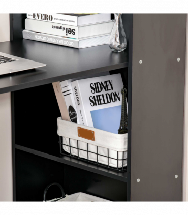 Computer Desk, 120Lx55Dx120H cm - Black, Space saving design, Particle board