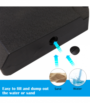 HD Polyethylene Sand or Water Fillable Parasol Base Black