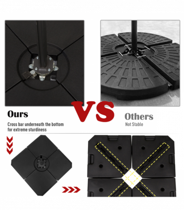 HD Polyethylene Sand or Water Fillable Parasol Base Black