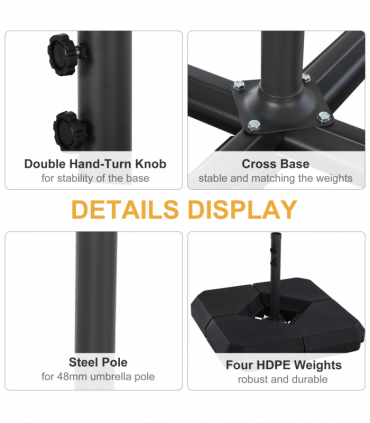 HDPE & Steel Parasol Base