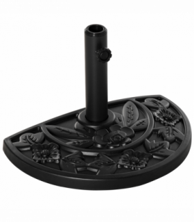  Half Round Parasol Base Weighted Umbrella Holder Stand Balcony Black