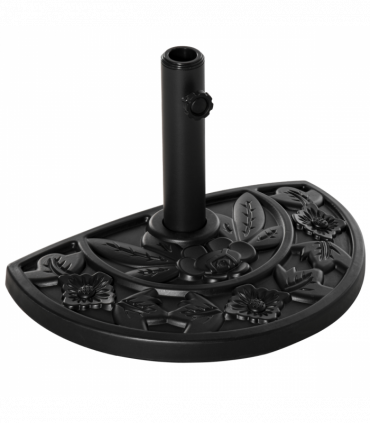  Half Round Parasol Base Weighted Umbrella Holder Stand Balcony Black