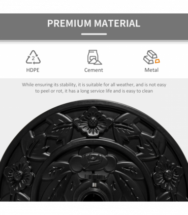  Half Round Parasol Base Weighted Umbrella Holder Stand Balcony Black