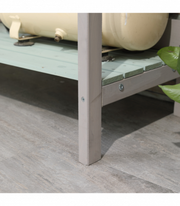 Outdoor Wooden Potting Table Bench Workstation Planting Shelves