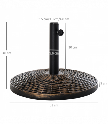 Patio Weighted Umbrella Base Antique Bronze 53cm x 35.5cm 25kg Stand Holder