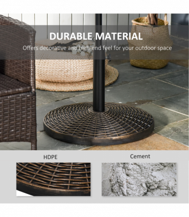 Patio Weighted Umbrella Base Antique Bronze 53cm x 35.5cm 25kg Stand Holder