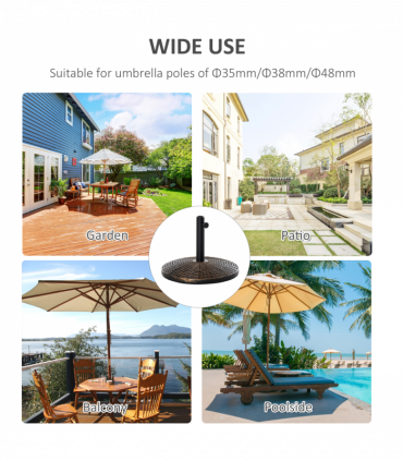Patio Weighted Umbrella Base Antique Bronze 53cm x 35.5cm 25kg Stand Holder