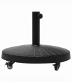 Resin Patio Umbrella Base Parasol Stand Weight Deck Holder w/ Wheels Outdoor
