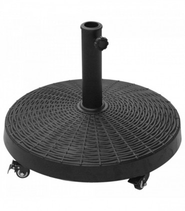 Resin Patio Umbrella Base Parasol Stand Weight Deck Holder w/ Wheels Outdoor
