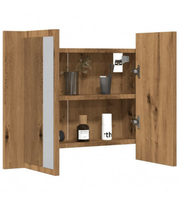 vidaXL LED Mirror Cabinet Artisan Oak 60x12x45 cm Engineered Wood