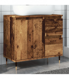 vidaXL Bathroom Cabinet Old Wood 65x33x60 cm Engineered Wood