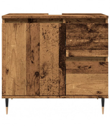 vidaXL Bathroom Cabinet Old Wood 65x33x60 cm Engineered Wood