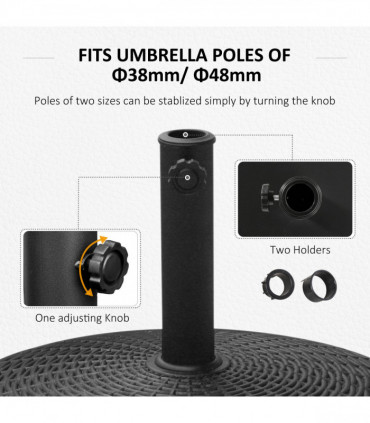 Resin Patio Umbrella Base Parasol Stand Weight Deck Holder w/ Wheels Outdoor