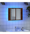vidaXL LED Mirror Cabinet Old Wood 60x12x45 cm Engineered Wood