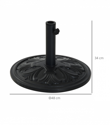 Round Parasol Base Heavy Duty Cement Stand Umbrella Holder Garden