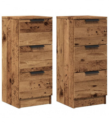vidaXL Sideboards 2 pcs Old Wood 30x30x70 cm Engineered Wood