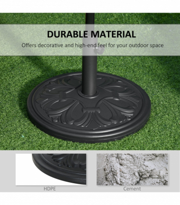 Round Parasol Base Heavy Duty Cement Stand Umbrella Holder Garden