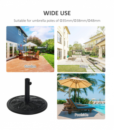 Round Parasol Base Heavy Duty Cement Stand Umbrella Holder Garden
