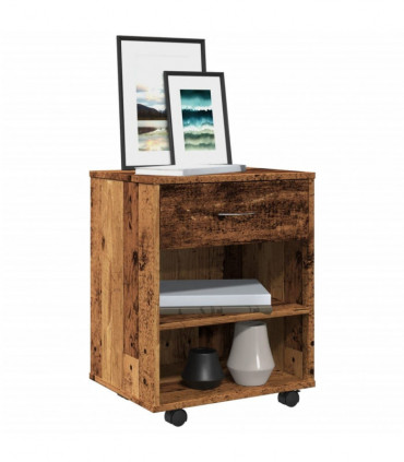 vidaXL Rolling Cabinet Old Wood 46x36x59 cm Engineered Wood