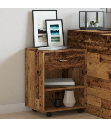 vidaXL Rolling Cabinet Old Wood 46x36x59 cm Engineered Wood