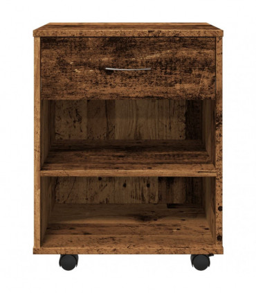 vidaXL Rolling Cabinet Old Wood 46x36x59 cm Engineered Wood