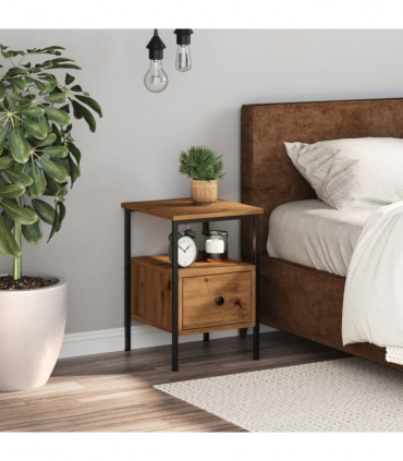 vidaXL Bedside Cabinet Artisan Oak 34x36x50 cm Engineered Wood