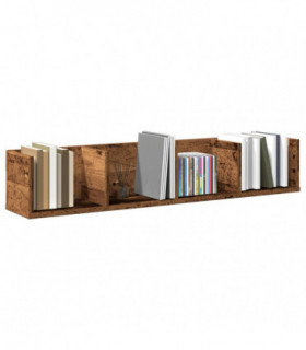 vidaXL CD Wall Shelf Old Wood 100x18x18 cm Engineered Wood