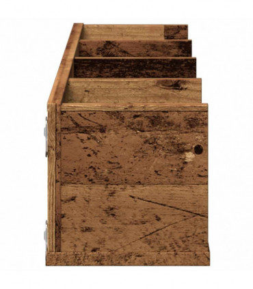 vidaXL CD Wall Shelf Old Wood 100x18x18 cm Engineered Wood