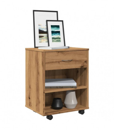 vidaXL Rolling Cabinet Artisan Oak 46x36x59 cm Engineered Wood